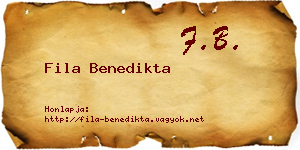 Fila Benedikta névjegykártya